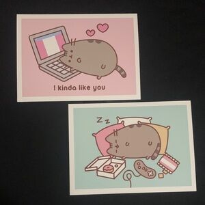 Pusheen Postcard Lot of 2 Valentines and Gamer New